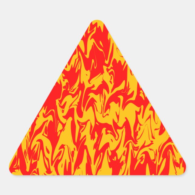 Red & Yellow Swirl Triangle Sticker (Front)
