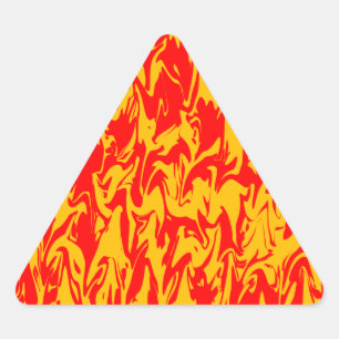 Red & Yellow Swirl Triangle Sticker