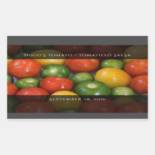 Red Yellow Tomatoes and Green Tomatillos Rectangular Sticker