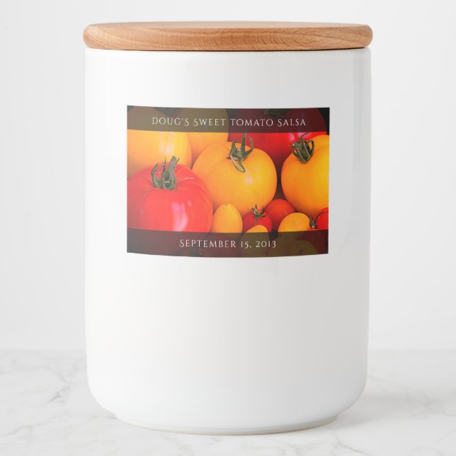Red Yellow Tomatoes Food Art Vegetables Label (Front)