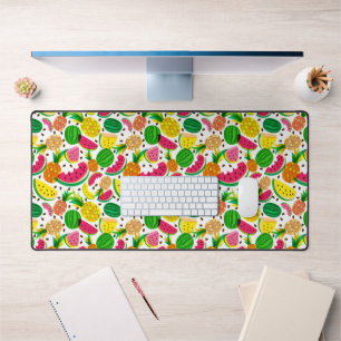 Red & Yellow Tropical Fruit Pattern Desk Mat