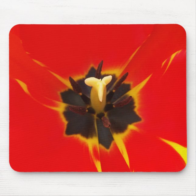red yellow tulip mouse pad (Front)