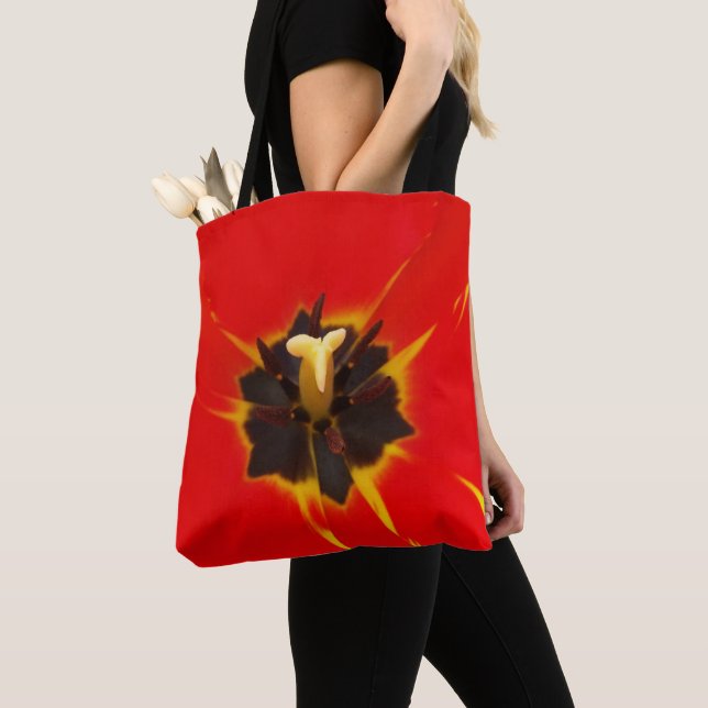 red yellow tulip tote bag (Close Up)