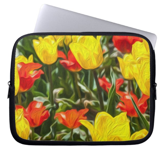 Red & Yellow Tulips Laptop Sleeve (Front)