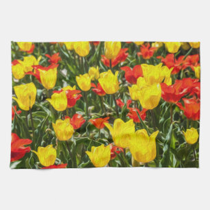 Red & Yellow Tulips Tea Towel