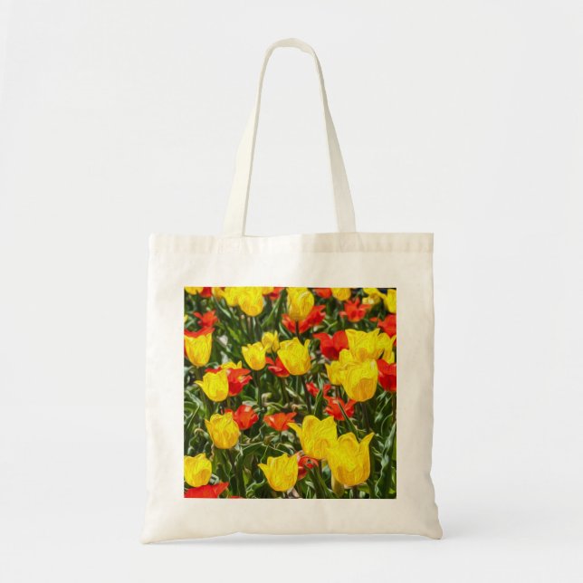 Red & Yellow Tulips Tote Bag (Front)