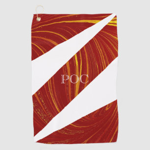 Red Yellow White Abstract Golf Towel
