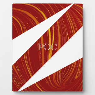 Red Yellow White Abstract Plaque