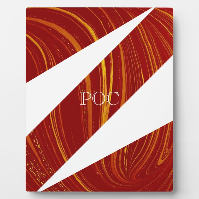 Red Yellow White Abstract Plaque (Front)