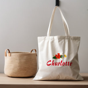 Red yellow  wildflowers rustic Tote Bag