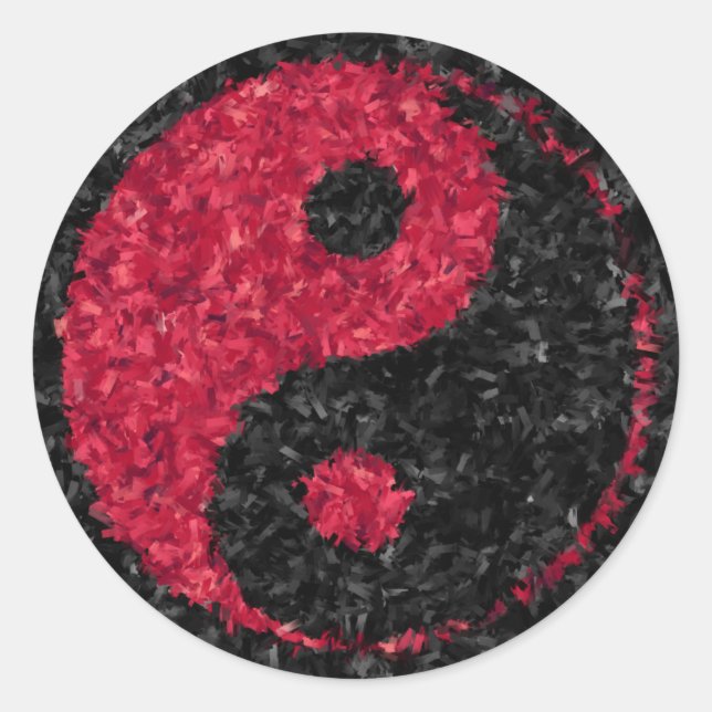 Red Yin Yang Sticker (Front)