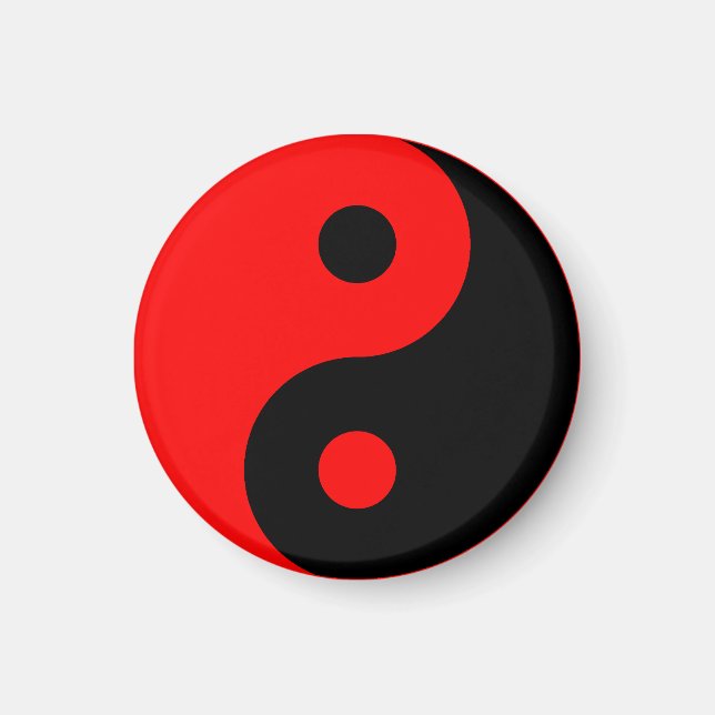 Red Yin Yang Symbol Magnet (Front)