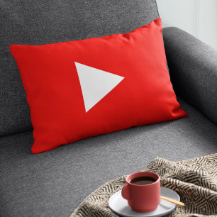 Red YouTube Play Button Decorative Cushion