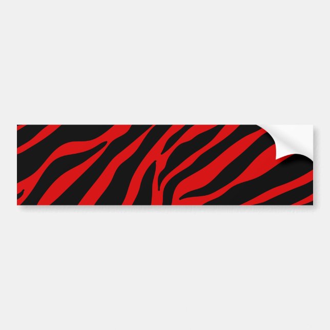 red zebra bumper sticker (Front)