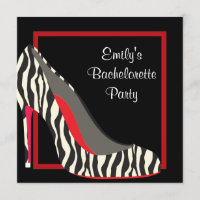 Red Zebra High Heel Shoes Bachelorette Party