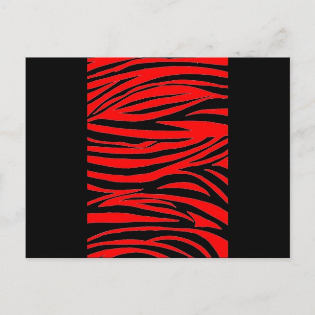 Red Zebra in Black and Red Postcard (Front)