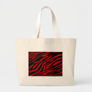 red zebra large tote bag