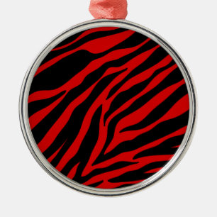 red zebra metal tree decoration