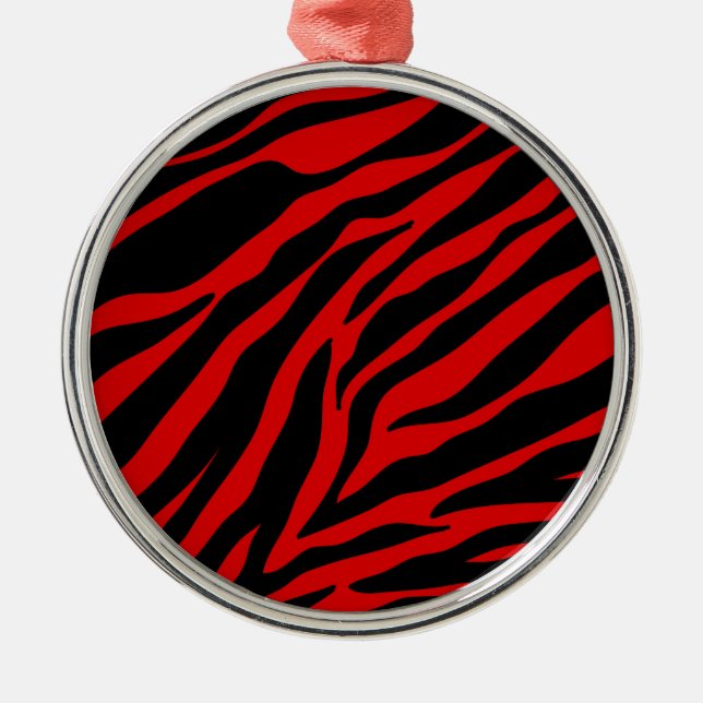 red zebra metal tree decoration (Front)