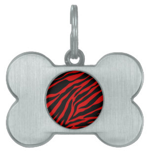 red zebra pet tag
