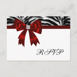 Red Zebra Red Bow RSVP Card