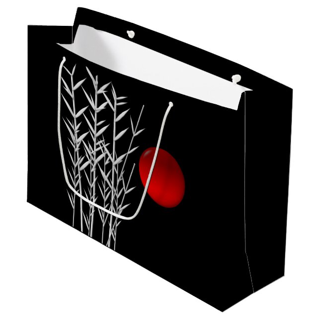 Red Zen Circle Large Gift Bag (Front Angled)