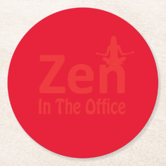 red zen office flower Paper Coaster