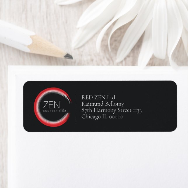 Red Zen Return Address Label (Insitu)