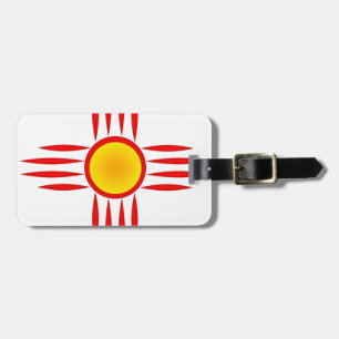 Red Zia Sun God Luggage Tag