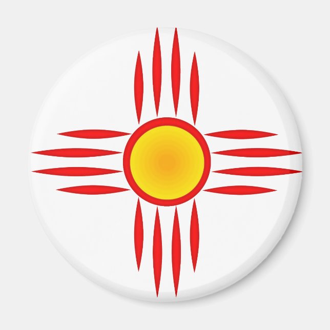 Red Zia with Yellow Center Magnet (Front)