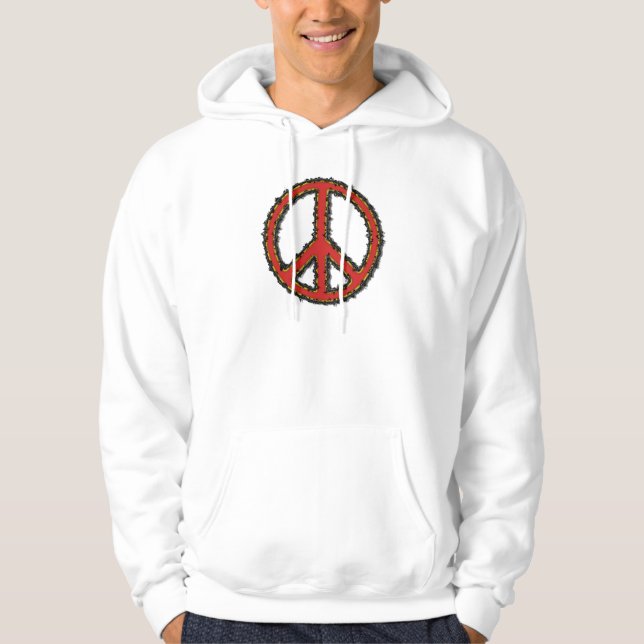 Red Zig Zag Peace Sign Hoodie (Front)