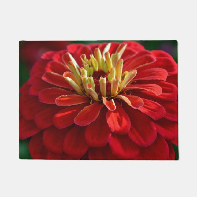 Red zinnia doormat (Front)