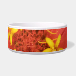 Red Zinnia Macro Dog Bowl