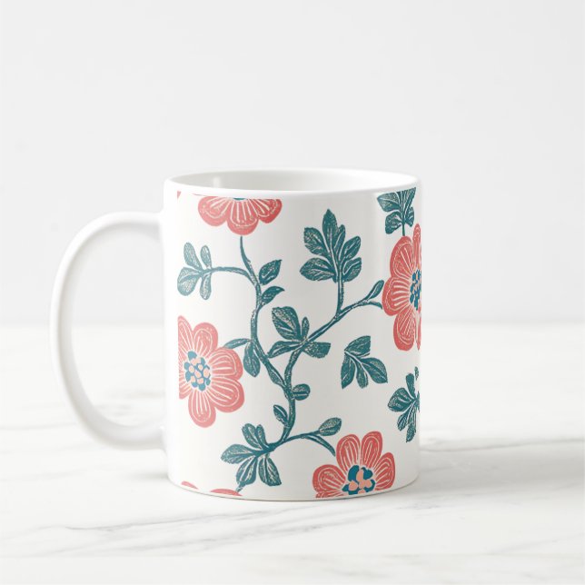 Red Zinnias Coffee Mug (Left)