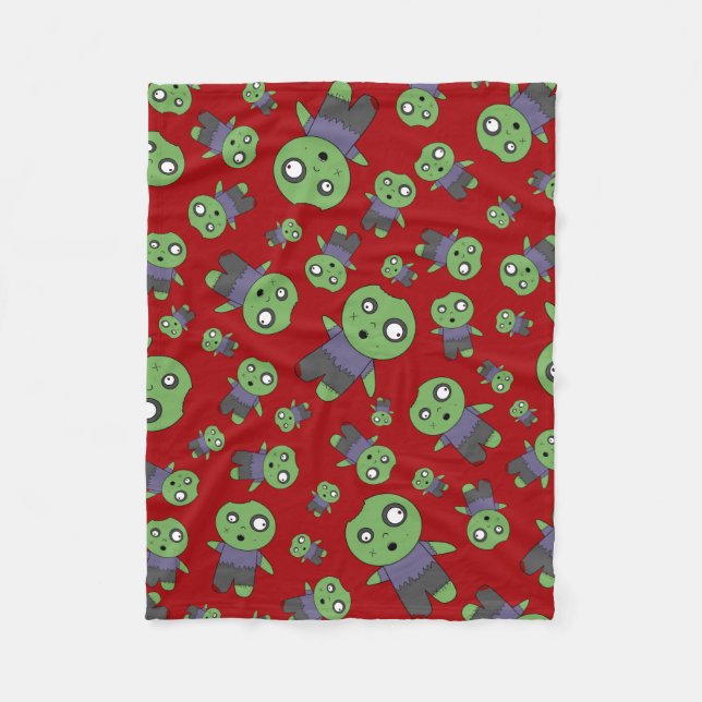 Red zombies fleece blanket (Front)