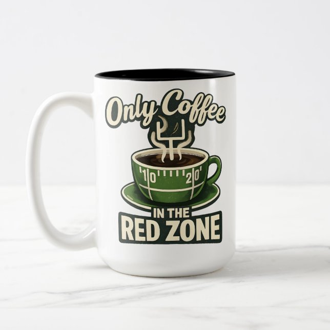 Red Zone Coffee Only Two-Tone Coffee Mug (Left)