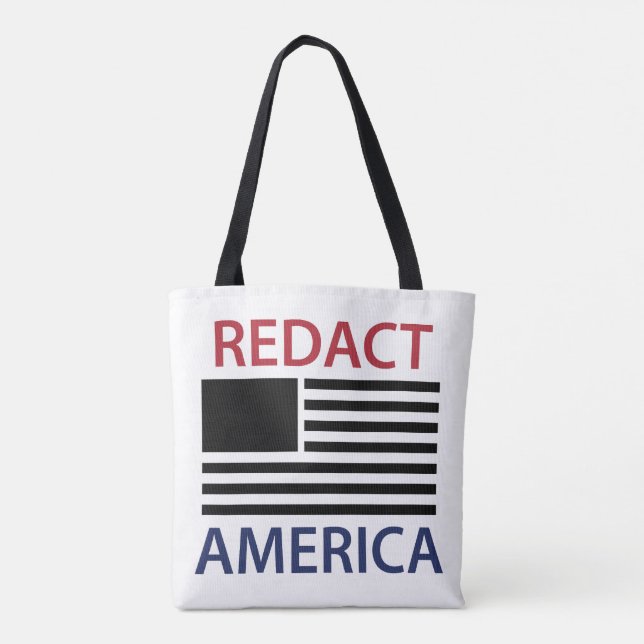 REDACT AMERICA T-Shirt Tote Bag (Back)