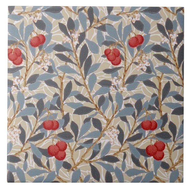 Redberry Tree, William Morris Ceramic Tile (Front)