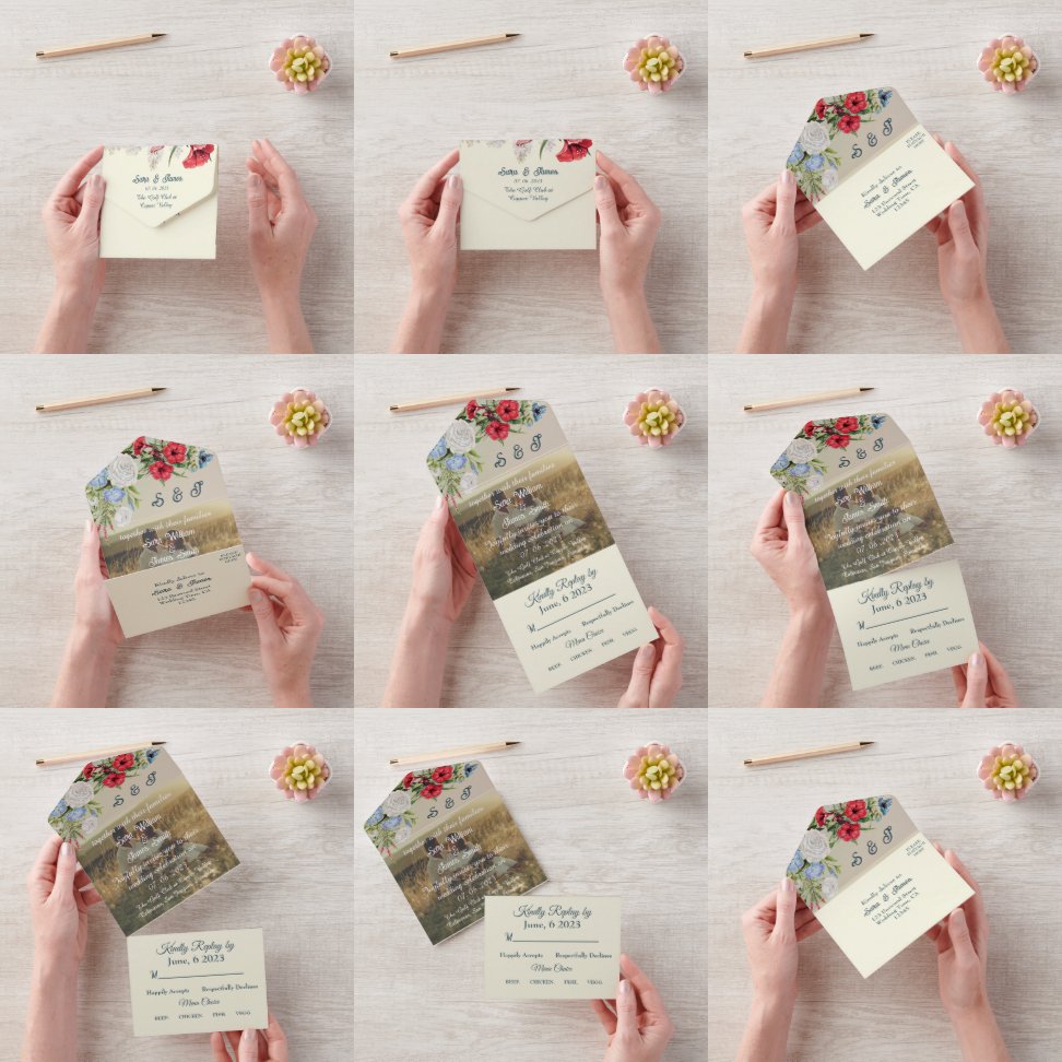 REDBLUE FLORA WEDDING INVITATION