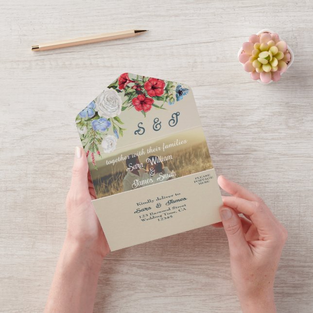 REDBLUE FLORA WEDDING INVITATION (Video)