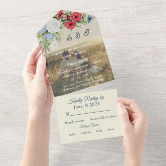 REDBLUE FLORA WEDDING INVITATION