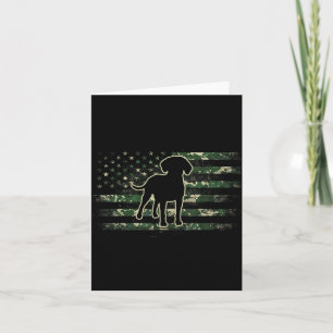 Redbone Coonhound Camouflage American Flag USA Dog Card