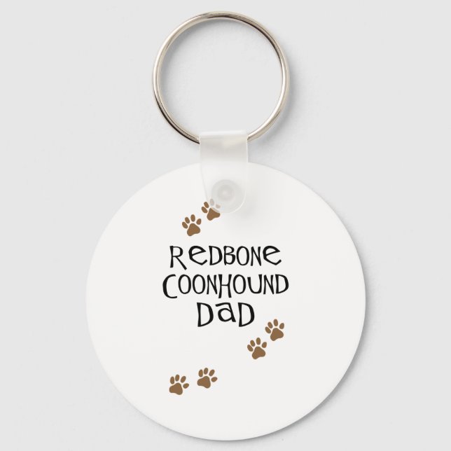 Redbone Coonhound Dad Key Ring (Front)