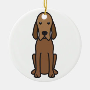 Redbone Coonhound Dog Cartoon Ceramic Tree Decoration