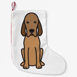 Redbone Coonhound Dog Cartoon Small Christmas Stocking