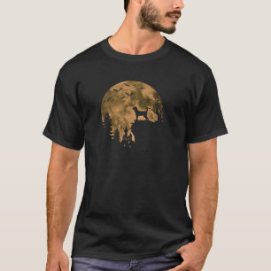 Redbone Coonhound Dog Moon Halloween Costume Dog L T-Shirt