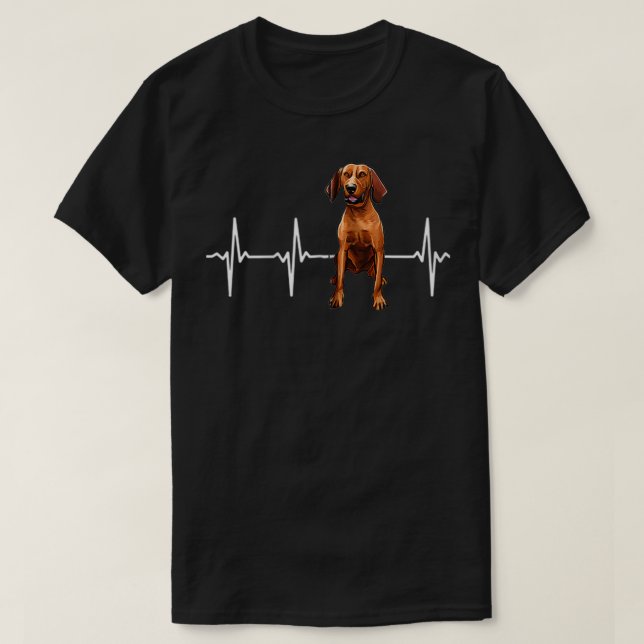 Redbone Coonhound Heartbeat Dog Lover Zip  T-Shirt (Design Front)