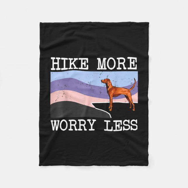 Redbone coonhound hike more worry less graphic fleece blanket (Front)