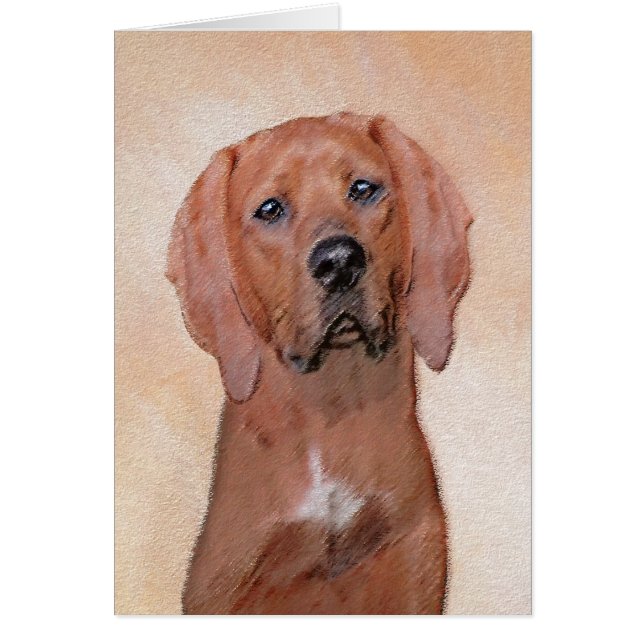 Redbone Coonhound Painting - Cute Original Dog Art (Front)