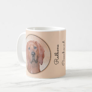 Redbone Coonhound Painting - Cute Original Dog Art Coffee Mug